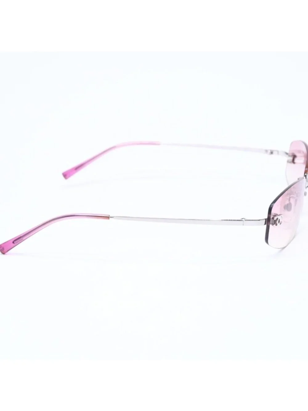 Chanel Rimless Sunglasses Eyewear CC Logo Pink Gradation